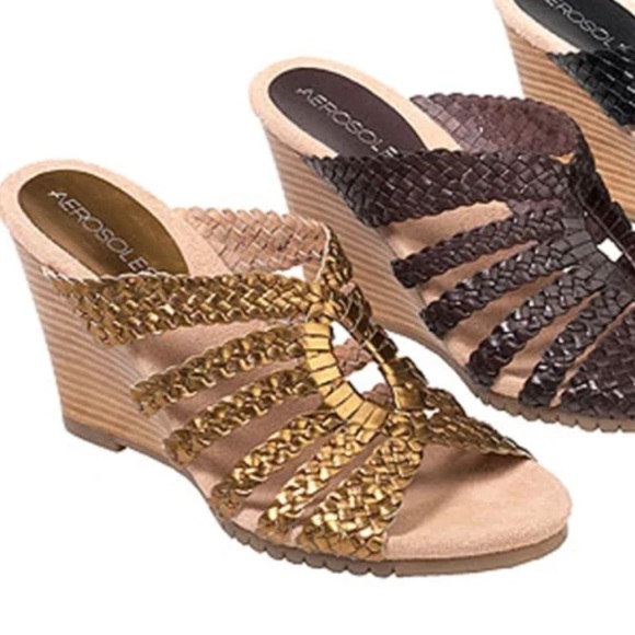 Aerosoles golden wedge sandals size‎ 9.5 - Picture 4 of 8